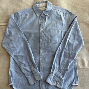 Trovata Oxford cloth button-down shirt in blue, size S